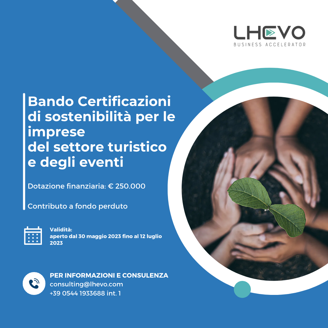 Copertina per bando certificazioni di sostenibilità per il turismo