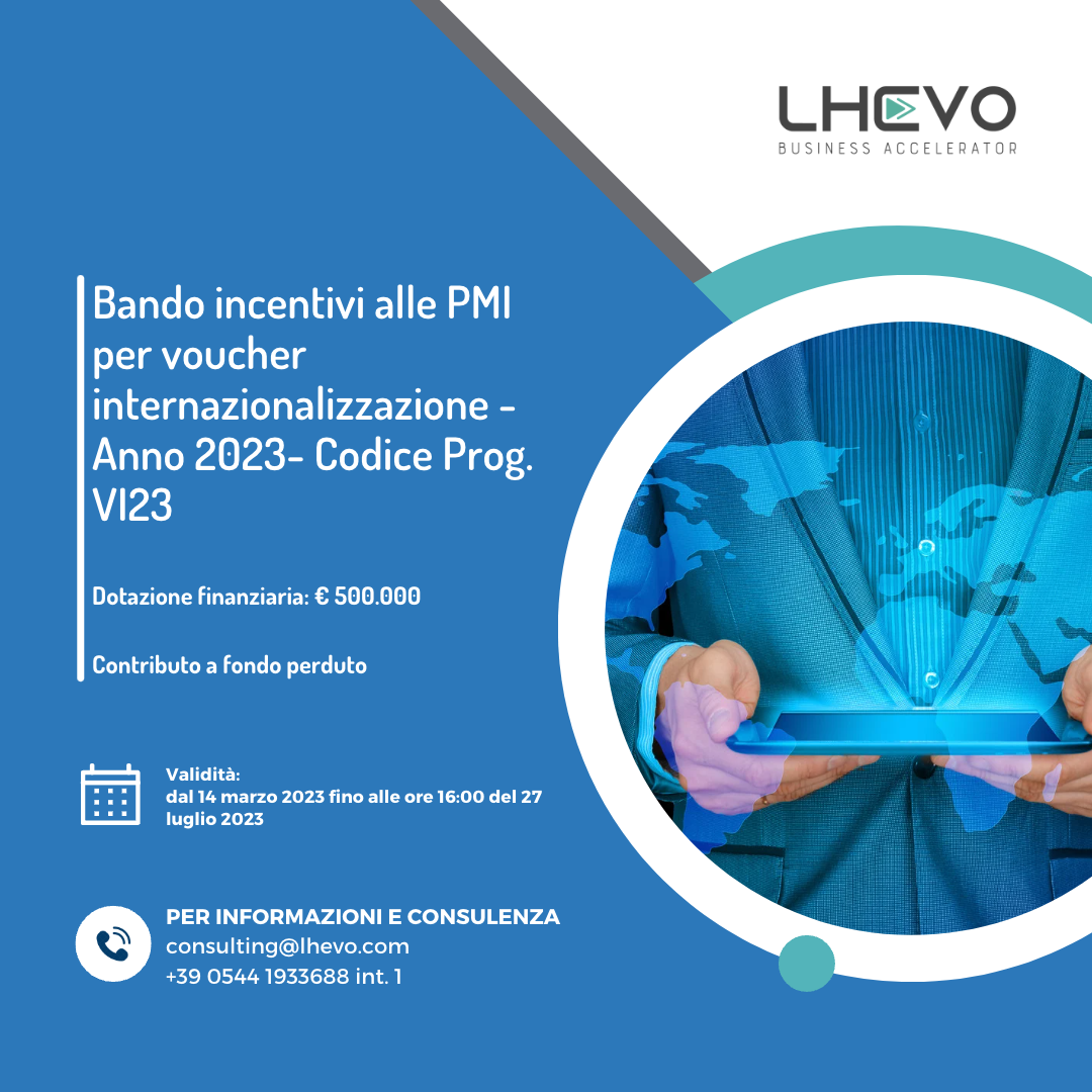 Copertina per bando voucher internazionalizzazione